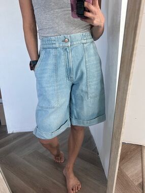 Mother Snacks! Light Blue Denim Women's Shorts